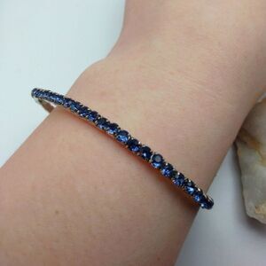 Blue midnight crystal bracelet stretch